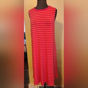 Time and Tru Vibrant Pink and Orange Maxi Dress